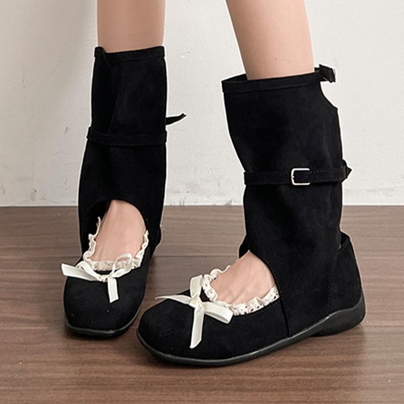 Fashion Flats Women Summer Boots Designer Bow Fashion Shoes Dress Casual Woman Cool Boots 2025 New Trend Sport Botas De Mujer Zapatos