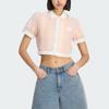 adidas Originals Single Button Short Sleeve Crop T-Shirt Women Tops KY8140