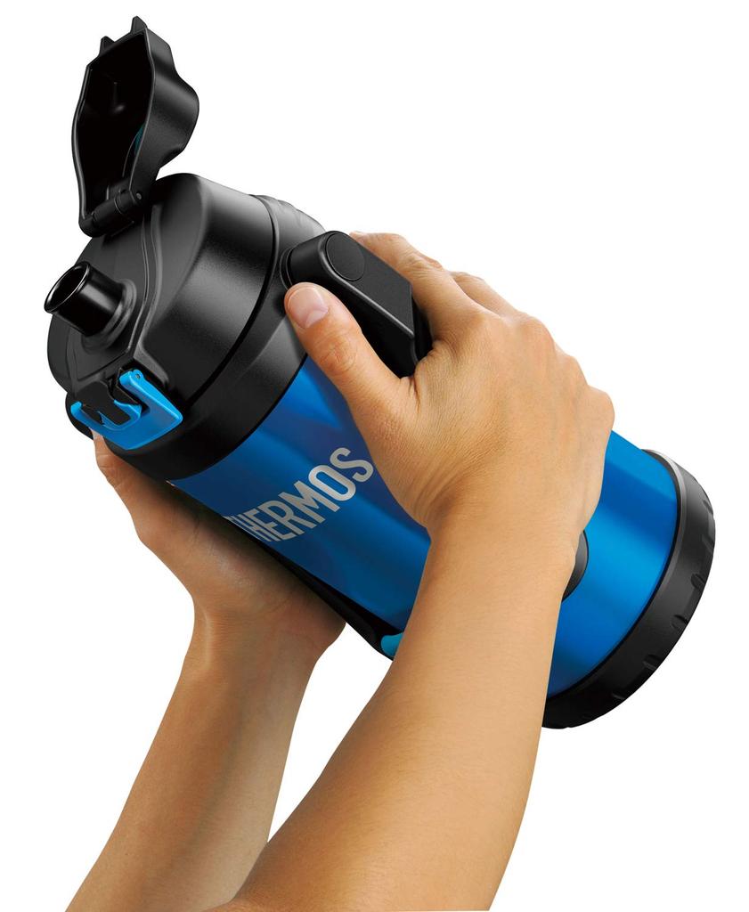 Thermos Water Bottle Vacuum Insulated Sports Jug Ice Blue ICB 2.0L FFV-2000