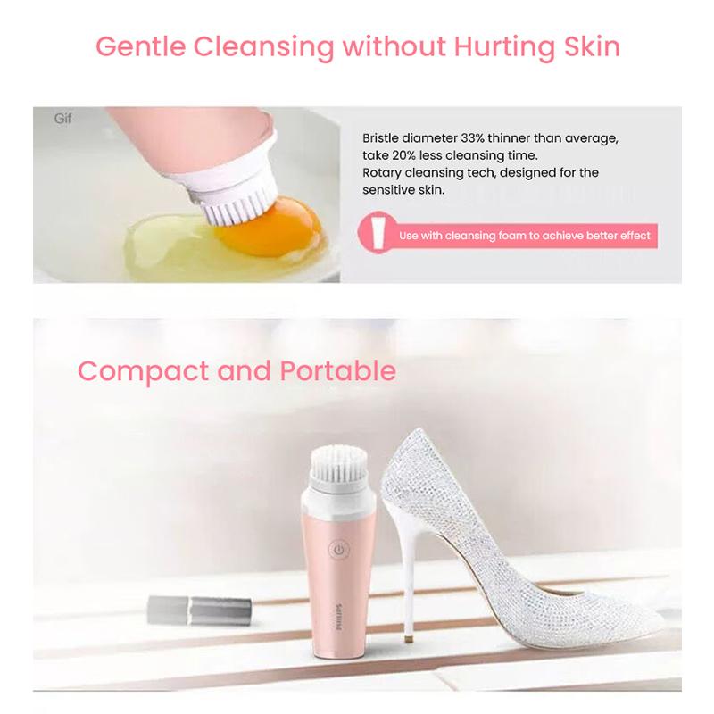 Philips Visa Pure Escova de Limpeza Facial BSC111 VisaPure Escova de  Limpeza Facial Rotação Lateral Limpador Facial