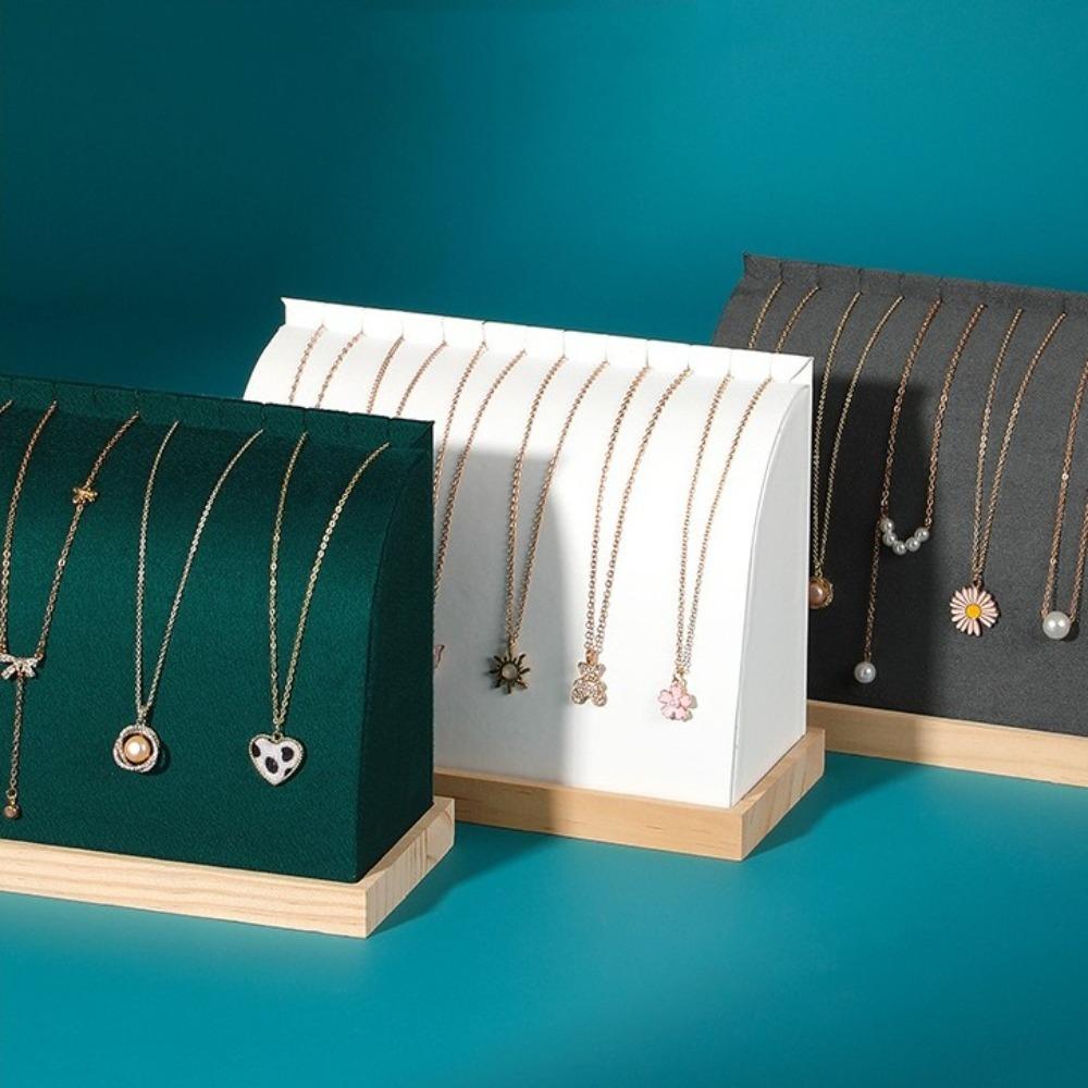 Solid Wood Base Jewelry Storage Rack Fashion Jewelry Display Holder  Choker