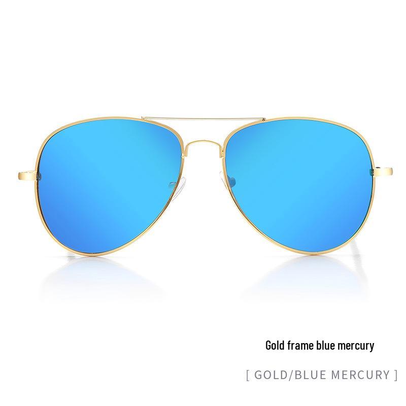 In-Stock Unisex Pilot 3026 Metal Aviator Sunglasses with Aluminum Frame and Spring Legs