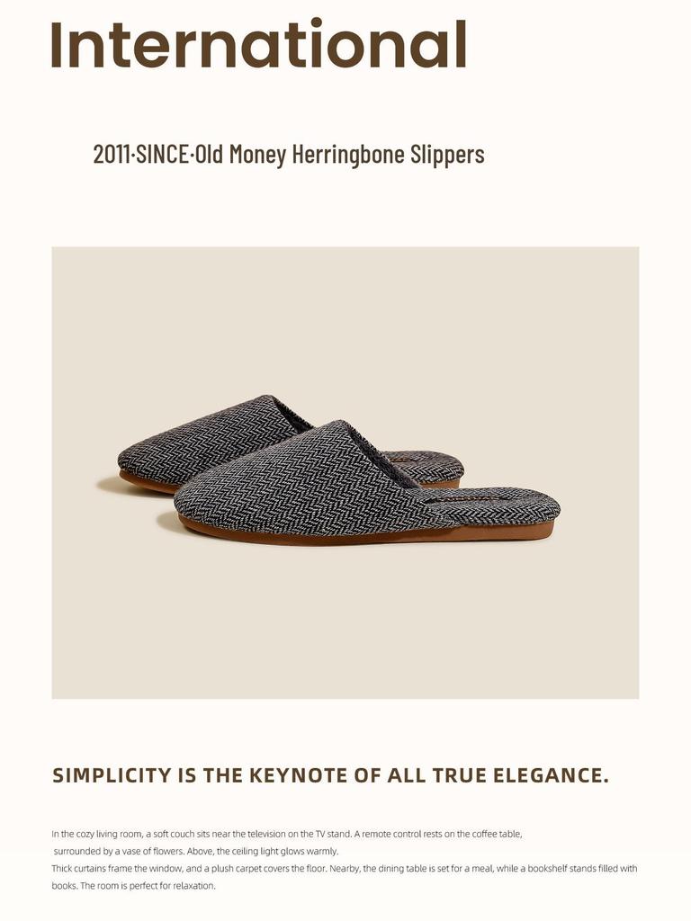 Herren Retro Wollmischung Hausschuhe: Herbst/Winter Rutschfest Luxus