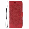 Sun Mandala Embossing Leather Phone Case For iPhone 16e