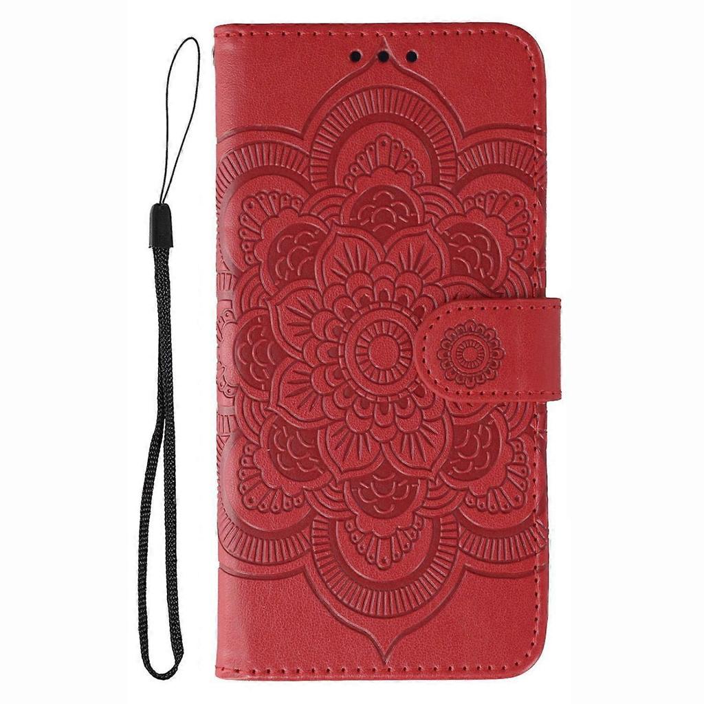 Sun Mandala Embossing Leather Phone Case For iPhone 16e