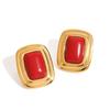 Yori Fashion Stainless Steel Stone Party Earrings Metal Rust Proof 18K Gold Color Plated Charm Jewelry Bijoux Femme Gift