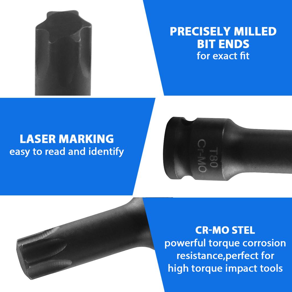 8pcs Bit Socket Set Impact Drill Bit Adapter H/T/M Type for Car Auto Bicycle Repair Hand Tools Power Drills Socket Wrench