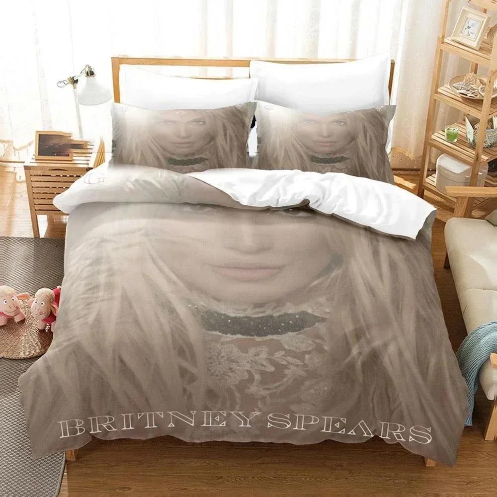 3D Britney Spears Printed Bed Set Duvet Cover Pillowcase Bedding Set Linen Sheet Quilt Cover Full Queen King Size Home Textile