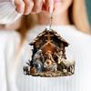 Christmas Pendant Ornament Jesus Family Prayer Scene Pendant Bright Colored Religious Symbol