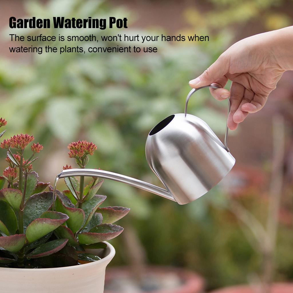 500ml Stainless Steel Indoor Outdoor Watering Can Garden Plant Flower Spout Watering Pot