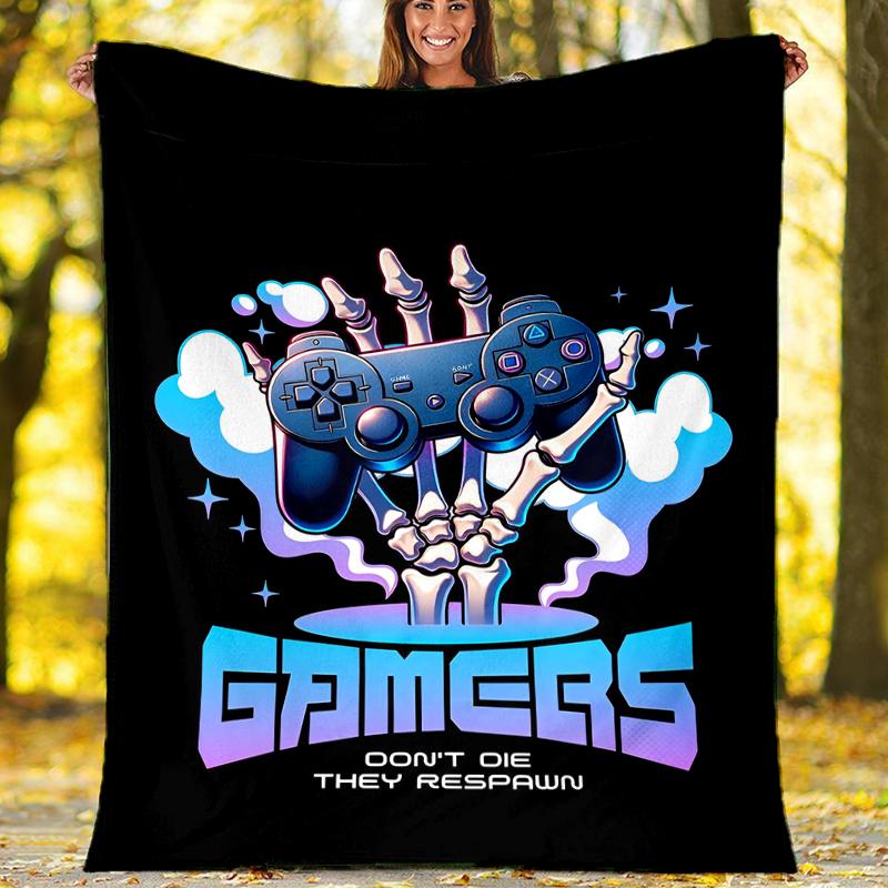 Game Controller Theme Printed Blanket - Perfect for Couch, Bed, Travel & Outdoor Use | Machine Washable, Cozy & Durable.