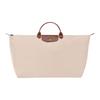 Longchamp Plátěná cestovní taška s koženým lemováním Kabelka Extra velká Pánská Béžová 1625089P71