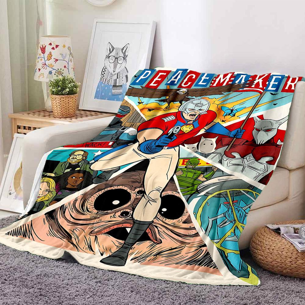 

1pc Peacemaker Flannel Throw Blanket - HD Printed Lightweight Soft Warm All-Season Blanket for Sofa, Bed, Travel095 130cmx150cm