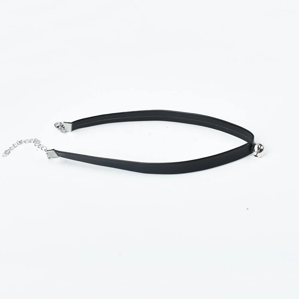 Gothic Punk Neck Jewelry Handmade Black Choker For Women Round Bead Necklace Short Torques