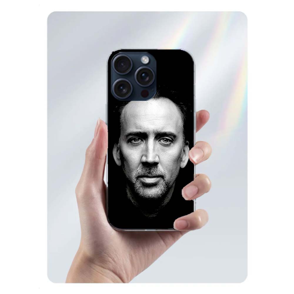 Lustiger Nicolas Cage Schauspieler Klare Handyhülle Für Iphone 17 Air 16 Pro Max 15 Pro 14 Plus 17E 16E 11 13 12 Mini Hüllen Hüllen Fundas C