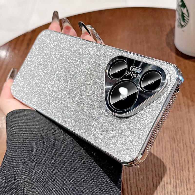 The heat dissipation frame glitter is suitable for Huawei pura11pro + mobile phone case, the new electroplating lens anti-drop all-inclusive hard case