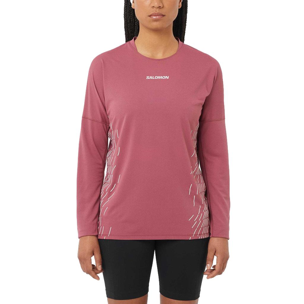 SALOMON Sense Aero Graphic Ultra-Light Versatile Comfortable Long Sleeve T-Shirt Women Tops C26979