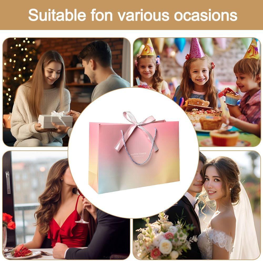 With Handles Party Favor Bag With Bow Ribbon Shopping Bags Wedding Celebration Present Wrap