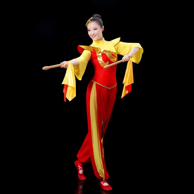 Trommeltanz Performance Kostüm im chinesischen Stil
