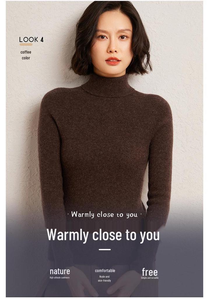 Lekasha Women's Autumn/Winter Striped Cashmere Knit Sweater.