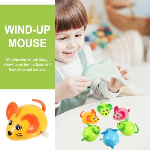 Garneck Wind-Up Toy Mouse - 8cm Fun Kids Birthday Party Toy & Cat Lover Gift for Pets