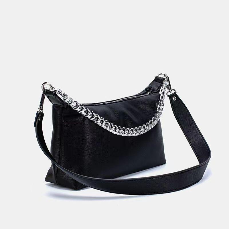 

ZA Cross-border Women s Bag 2025 New Armpit Fashionable Chain Shoulder Simple Baguette Cross-body Commuting чёрный