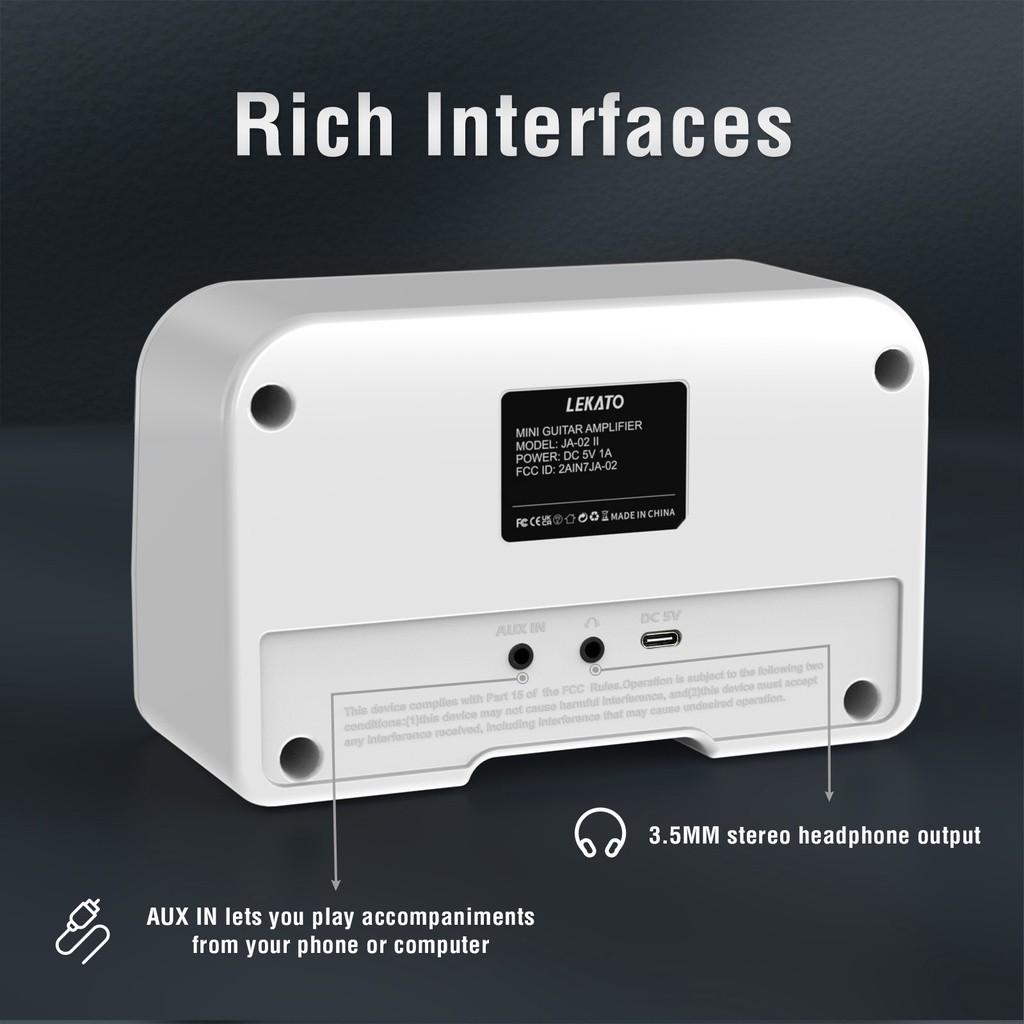 5W Rechargeable Electric Guitar Amplifier Clean&Overdrive Effects Bluetooth 5.0 Portable for Daily Practice Mini Guitar Amp