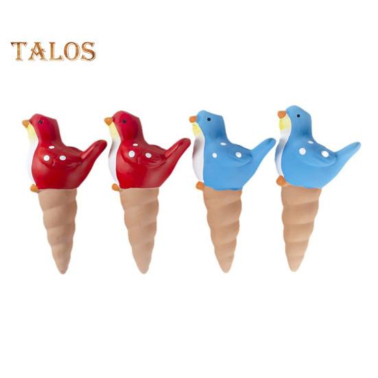 4 ks samozavlažovací hroty ve tvaru ptáka Terakotová hliněná rostlina zalévací koule Květináč Vložka do květináče Automatická zavlažovačka pro zahradní balkón