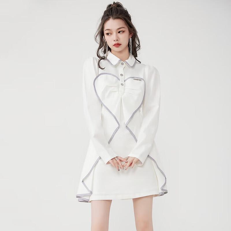 

ANY SPOOR French Retro Long-Sleeve Shirt Dress S