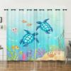 Curtains Marine Animals Sea Turtle Curtains Digital Printing Blackout Curtains No Punching