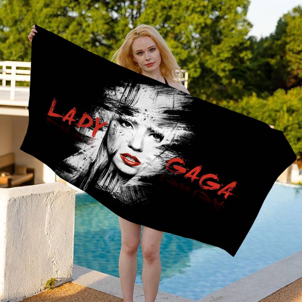 Singer L-Lady G-Gaga Big Microfiber Beach Towels Quick Dry Towel Sand Beach Towels Pool Towel for Travel Swim Pool Yoga