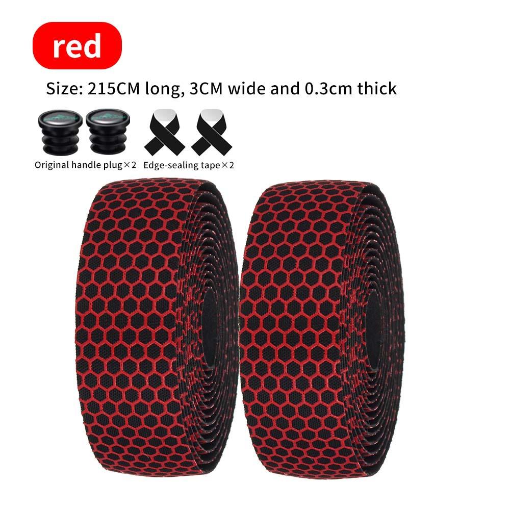 Road Bike Silicone Handlebar Tape, Honeycomb Texture Sweat-Absorbent Non-Slip Breathable Wrap for Drop Bar, Cycling Accessories