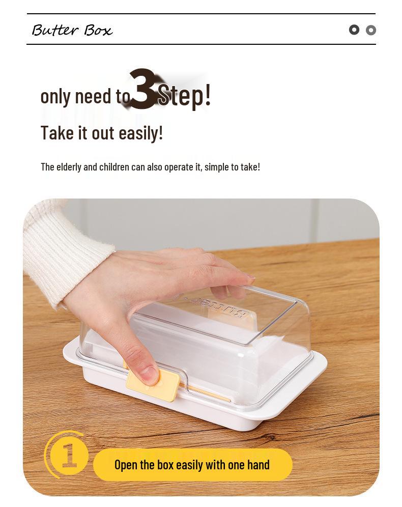 Butter and Cheese Portioning and Storage Box with Cutting Divider