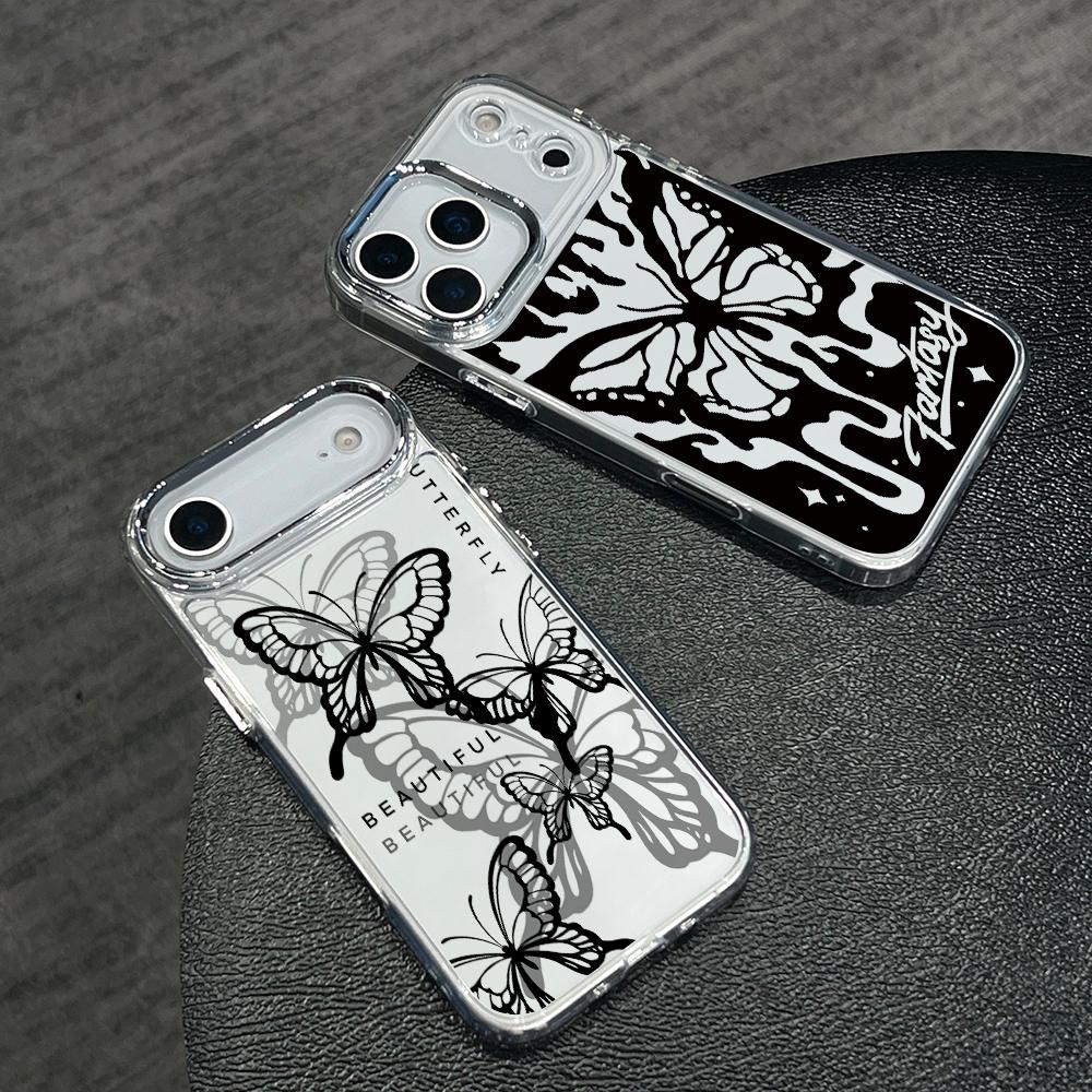 Fashion Butterfly Phone Case for Apple iPhone 17 Air 16 16e 15 14 13 12 11 Pro Max X Xs XR 8 Plus Luxury Clear Cover