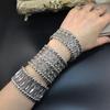 Elastisches Breites Armreif Doppelreihiges Manschettenarmband Trendige Strassarmbänder Für Frauen