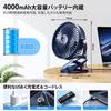 iNeibo Desktop Small USB 4000mAh High 20dB Super Strong 20 Hours of Continuous 4 Airflow Rhythmic LED Desk Clip Mini for Living Heatstroke Prevention