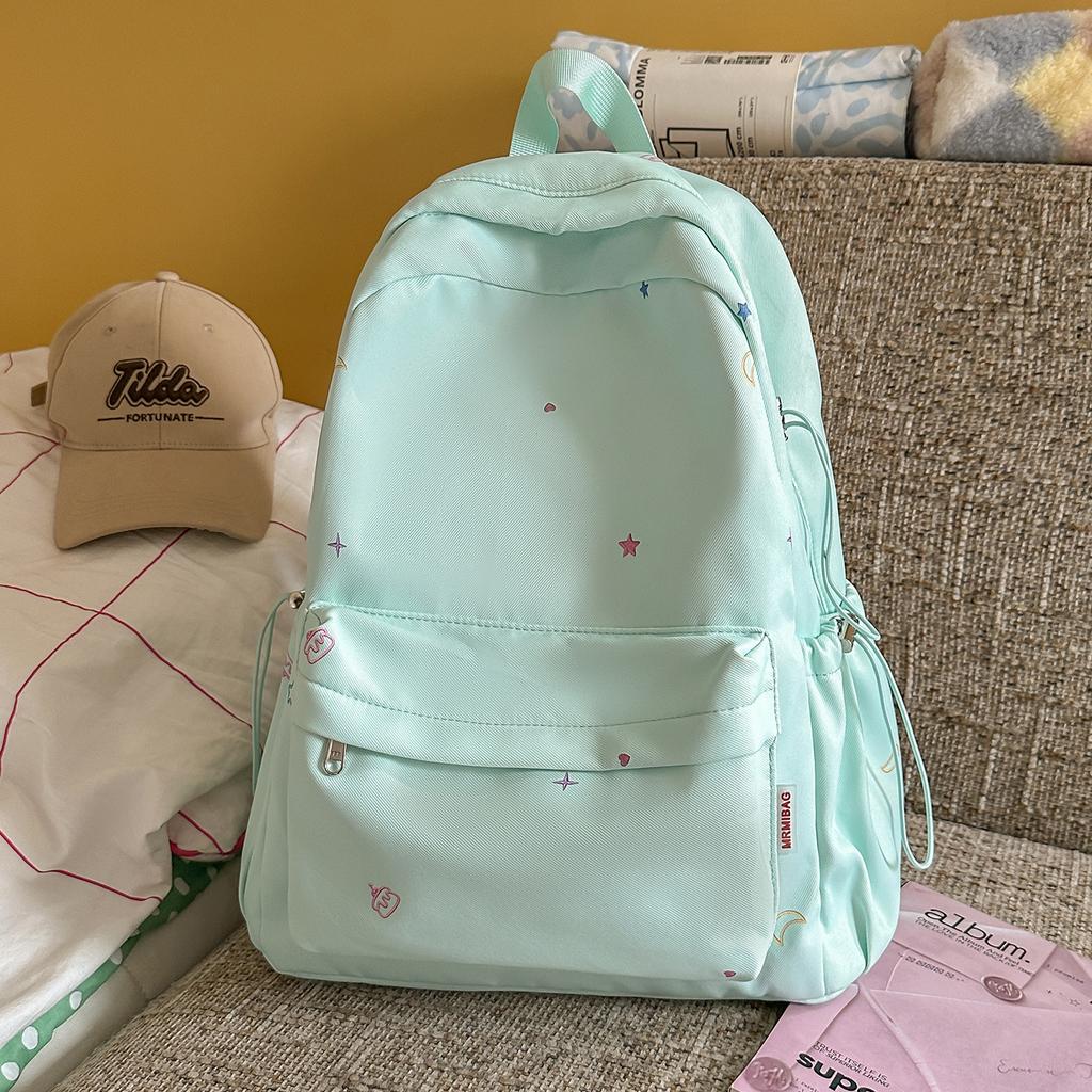Schoolbag Mint Green Refreshing Colorful Starry Soft Sister Small Backpack Student Party Holiday Girlfriend Outing Sweet Cute Backpack