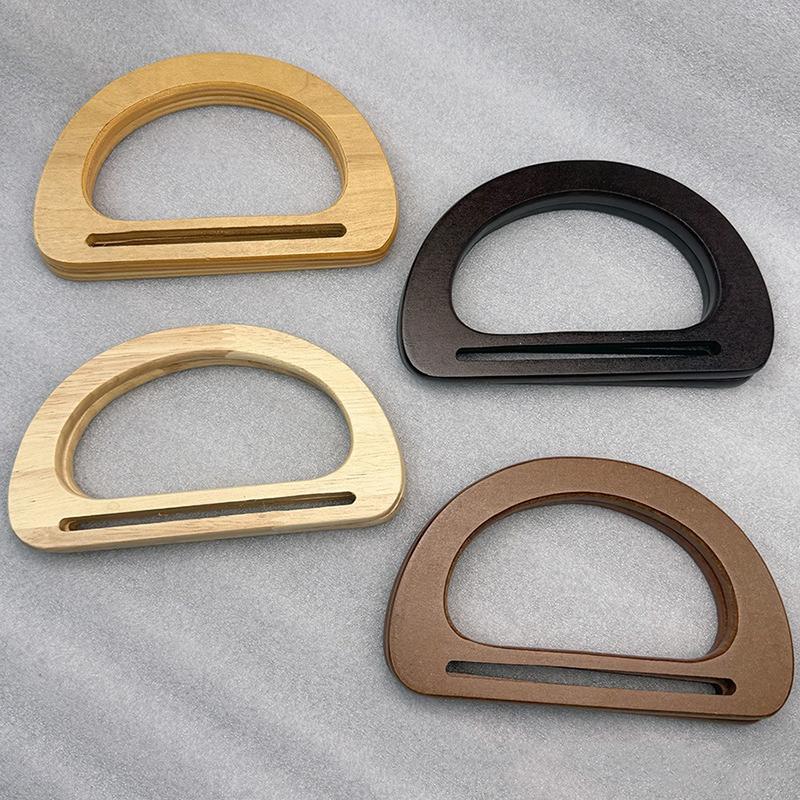 Non-toxic Natural Wood Arch Bag Handle Durable Replacement for DIY Knit Crochet Handbag Craft Making Projects