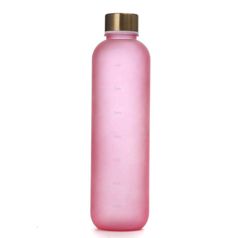 1Pc 1000ml Large Capacity Frosted Plastic Water Bottle Portable,BPA-Free, Durable,Fitness,Sports,Outdoors,Travel Essential