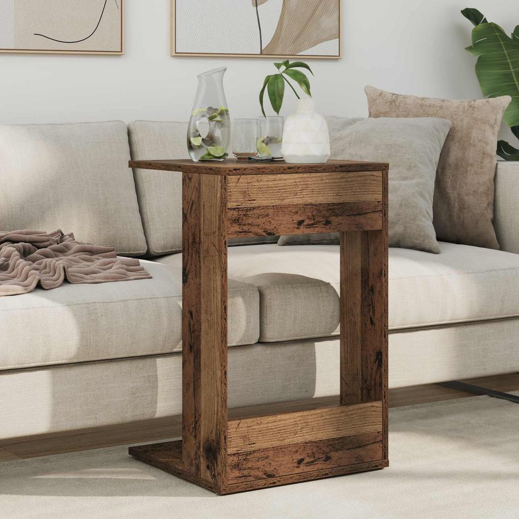 Side Table Reclaimed Wood 40 x 38 x 62.5 cm Engineered Wood