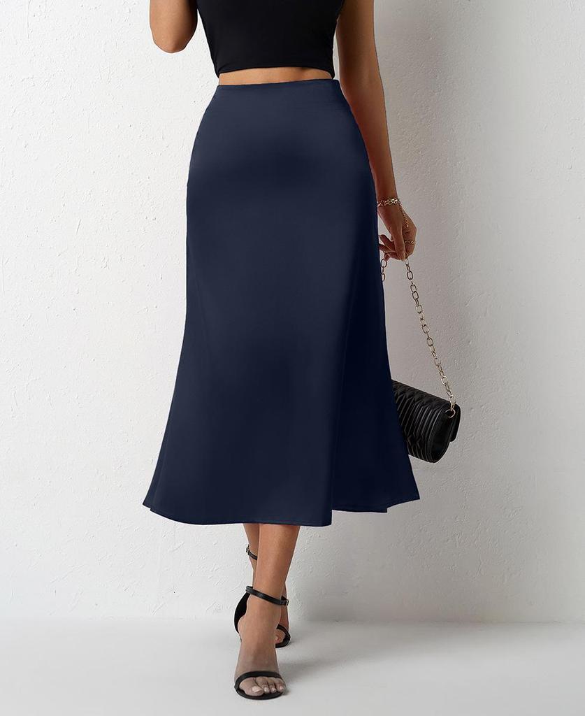 Europejska i Amerykańska Damska Satynowa Spódnica Midi Syrenka - Nowa Kolekcja Wiosna/Lato