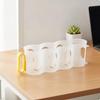 4Compartment Drink Holder Cylindrical Slots Beverage Storage Box Refrigerator Organizer Translucent