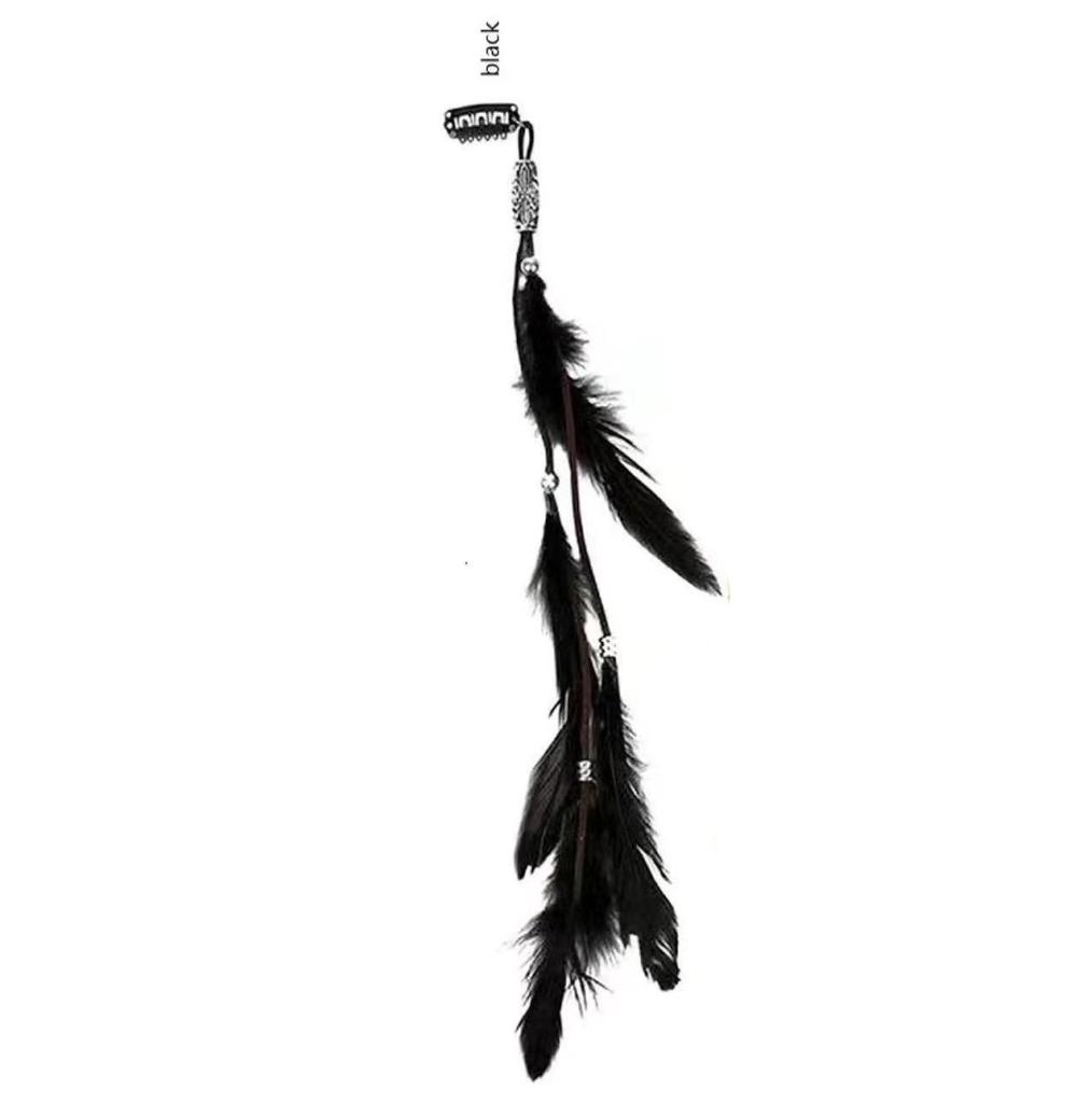 Bohemian Ethnic Feather Hair Clip Set - Beach & Holiday Headband Accessories