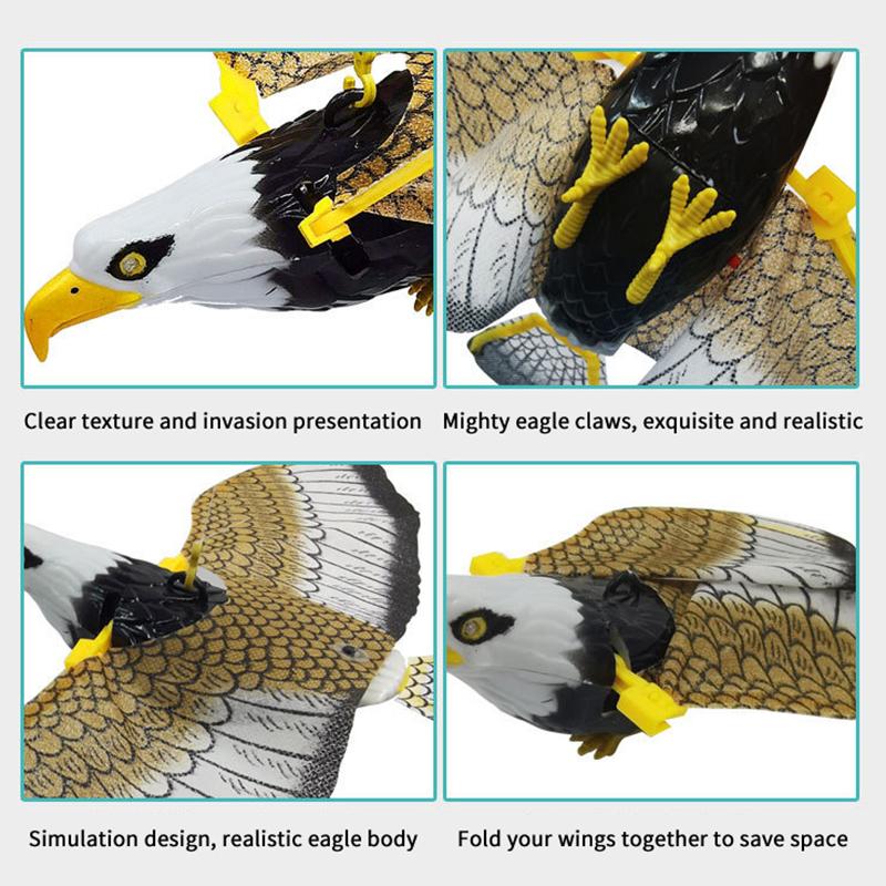 Jouet Aigle Volant Électrique Avec Ailes Battantes Lumière Lumineuse Et Musique Vive Pour Cadeaux d'Anniversaire d'Enfants Jouet d'Intérieur Extérieur