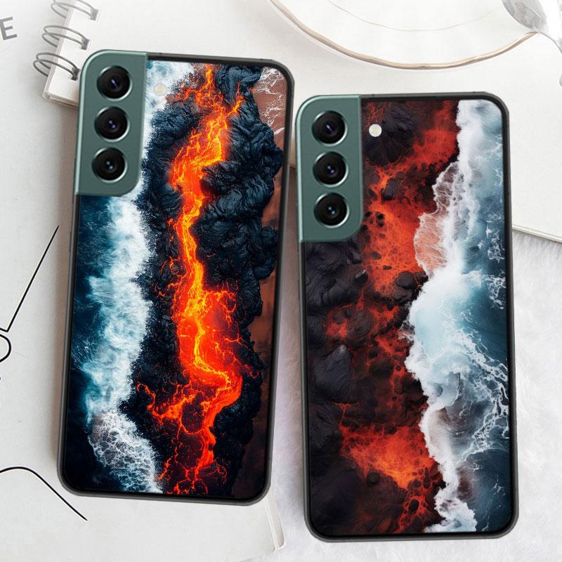The Collision of Lava and Seawater Phone Case For Samsung A17 A14 A24 A34 A54 A03S A04S A13 A23 A33 A53 A70 A50S A30 A40 A51 A41