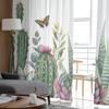 Ins Style Garden Cactus Tropische Pflanze Transparente Vorhänge für Schlafzimmer Wohnzimmer Voile-Fenstervorhänge Tüllvorhänge für Kinderzimmer