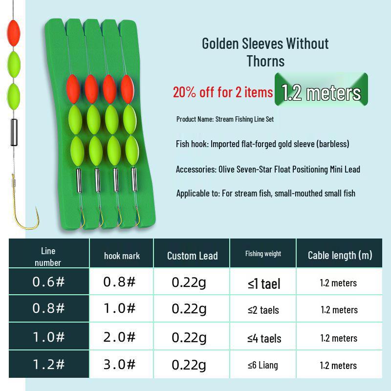 Golden Sleeve Akita Fox Stream Three-Bead Float for Small Fish: Crucian Carp, Rockfish, Minnow, Seven-Star Float Fishing Line Set