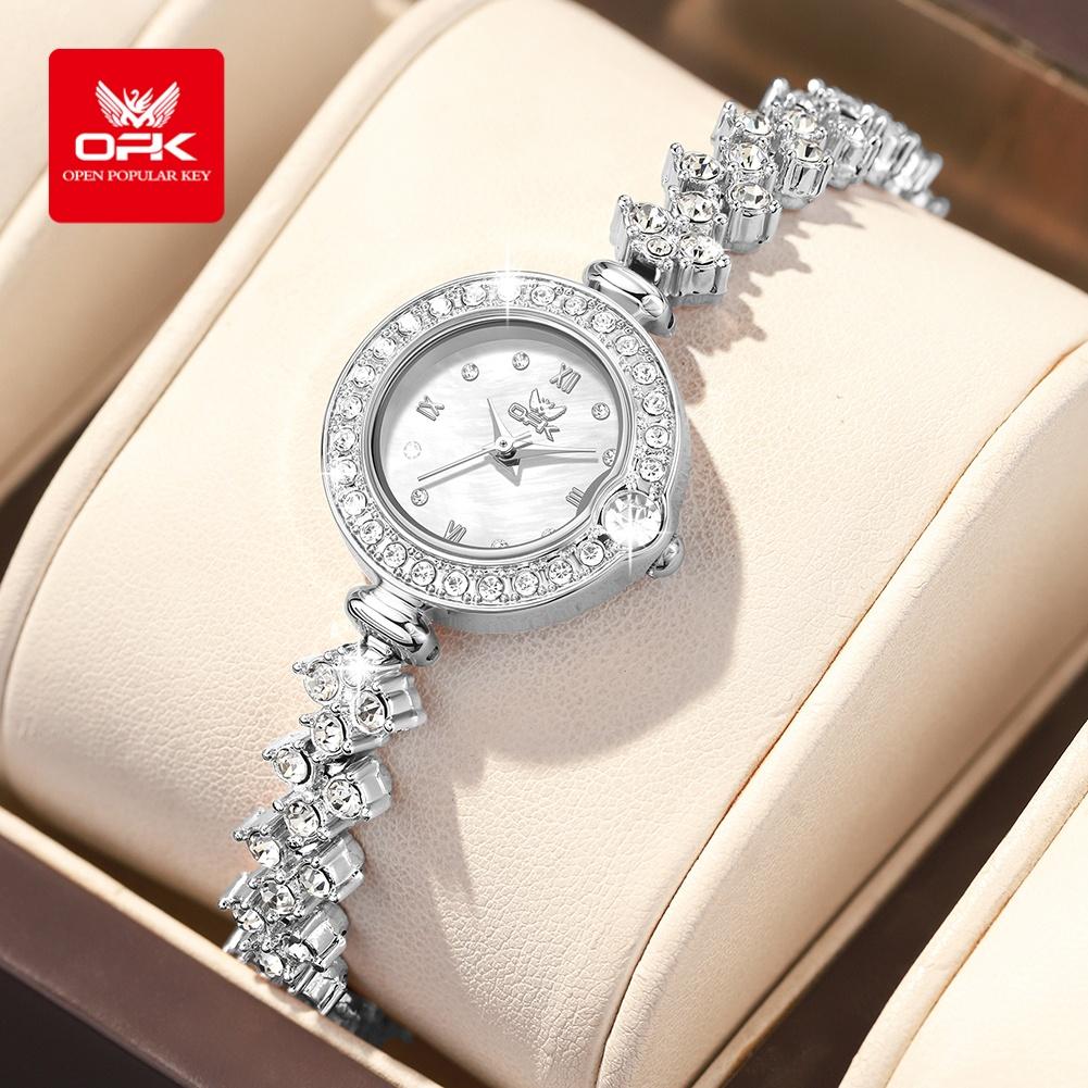 OPK 6054 Full Diamond Woman Watches Original Quartz Wrist Watches for Women Fashion Elegant Waterproof Ladies Watch Girls Gifts