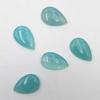 Natural Aqua Chalcedony Pear Cabochon Loose Gemstone Lot 5 Pcs 21*34-23*34 MM 176 CT For Jewelry Making