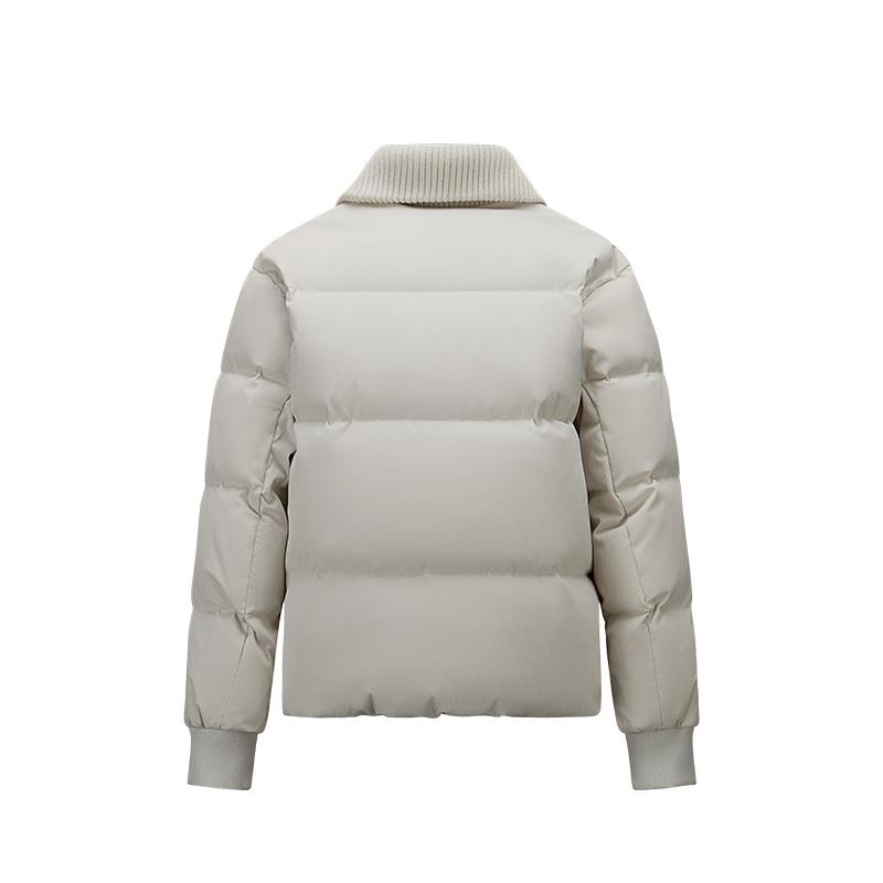 Anta Comfortable Simple Casual Polo Neck Loose Versatile Solid Color Down Jacket Women Outerwear 162547914-1